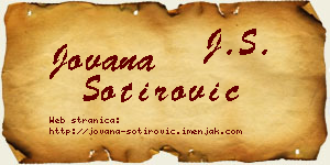 Jovana Sotirović vizit kartica